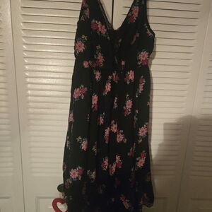 Torrid Black Floral Midi Dress